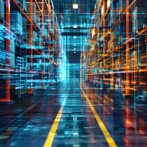 Futuristic Digital Twin of a Logistics Warehouse with Robotic Automation and Inventory Tracking